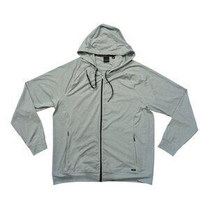 Dunning Golf Hoodie Mens XL Gray Full Zip Performance Sweatshirt Stretch  Great